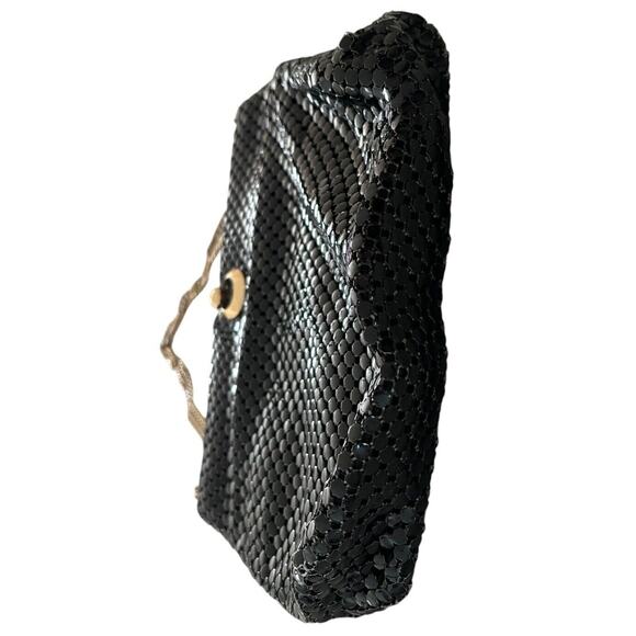 Vintage 1960s Whiting & Davis Black Metal Mesh Evening Crossbody Shoulder Bag - Picture 4 of 10